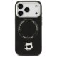 Karl Lagerfeld iPhone 17 Pro dėklas Choupette Pin MagSafe, juodas