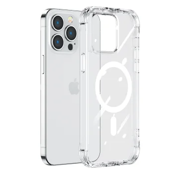 Joyroom Magnetic Defender Magnetic Phone Case Cover iPhone 14 Pro Max Armored Cover with Hooks Stand Clear (MagSafe...