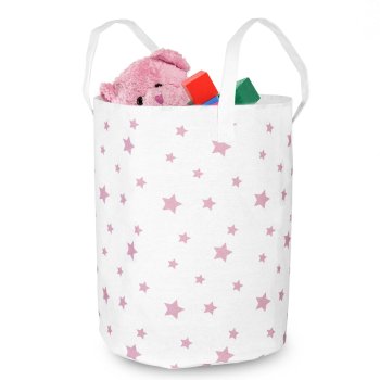 Nukido Toy Basket, White with Stars