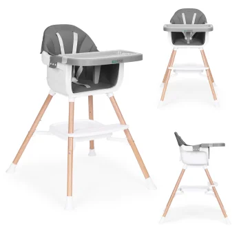 Ecotoys 2-in-1 Baby High Chair, Grey