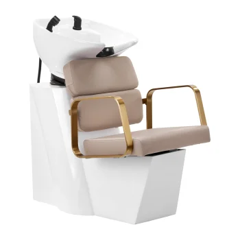 Gabbiano Porto Hairdressing Washbasin with Chair, Beige/Gold