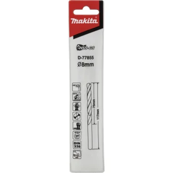 Metalo grąžtas Makita HSS-GS D-77855, 8.0x117 mm