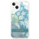 Guess Flower Liquid Glitter dėklas skirtas iPhone 14 Plus, žalias