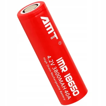 18650 Li-Ion įkraunama baterija 3800mAh 4.2V, 1 vnt., raudona
