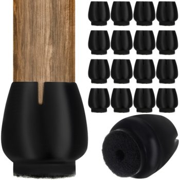 Malatec Silikoniniai kėdžių kojelių antgaliai su veltiniu 12-16 mm 16 vnt., Juodi