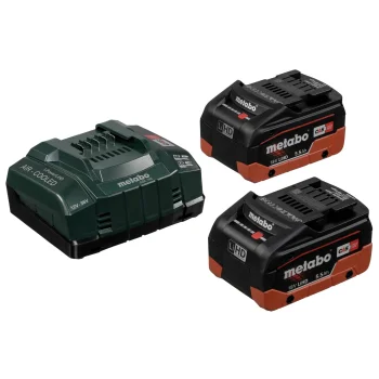 Metabo Basic-Set: 2x 18V 5.5Ah LiHD Akumuliatoriai ir Įkroviklis