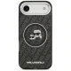 Karl Lagerfeld IML Glitter Karl & Choupette Heads Logo MagSafe iPhone Air dėklas, juodas