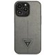 Guess Saffiano Triangle Logo dėklas iPhone 13 Pro / 13, sidabrinis