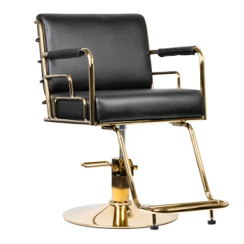 Gabbiano Prato Hairdressing Chair, Black with Gold Base