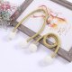 Magnetic Curtain Tieback with Pearl, Gold