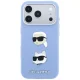 Karl Lagerfeld dėklas iPhone 18 Pro / 17 Pro Saffiano Pins & Logo, šviesiai mėlynas