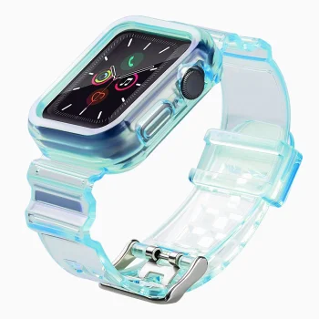 „Strap Light Set“ silikoninis dirželis ir dėklas „Apple Watch 42mm“, mėlynas