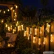 Solar LED Garden Garland with 50 Icicles, Warm Light