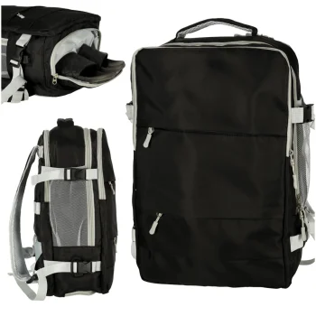 Travel Backpack for Cabin Luggage with USB, 45x16x28cm, Black