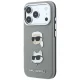 Karl Lagerfeld dėklas Saffiano Karl & Choupette skirtas iPhone 18 Pro Max / 17 Pro Max, pilkas