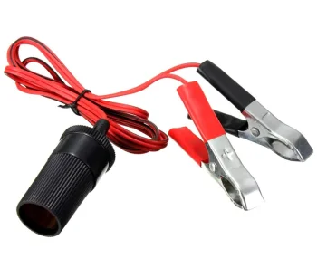 12V Car Battery to Cigarette Lighter Socket Adapter with Alligator Clips