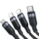 Joyroom S-A18 4-in-1 USB-A į USB-C / 2x Lightning / Micro USB laidas, 1.2m, Juodas