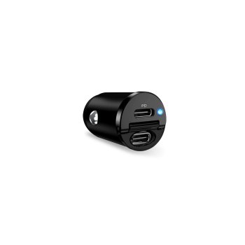 Puro Mini automobilinis įkroviklis, 30W, 2 x USB-C, juodas