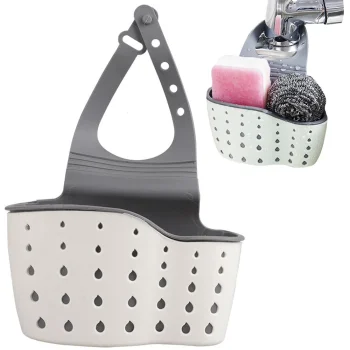 Kitchen Sink Organizer for Sponges, White