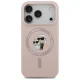 Karl Lagerfeld dėklas iPhone 17 Pro telefonui Silicone Karl&Choupette MagSafe, rožinis