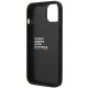 BMW dėklas iPhone 14 Plus telefonui Leather Carbon, juodas