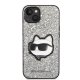 Karl Lagerfeld dėklas iPhone 14 telefonui Glitter Choupette, sidabrinis