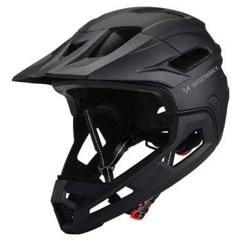 Wozinsky HT-009C lengvas pilno veido dviratininko šalmas (L) - juodas