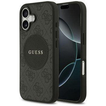 Guess dėklas iPhone 17 telefonui 4G Circle Classic Logo MagSafe, juodas