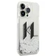 Karl Lagerfeld dėklas iPhone 14 Pro telefonui Liquid Glitter Big KL, sidabrinis