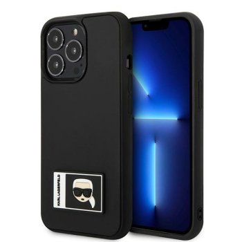 Karl Lagerfeld Ikonik Patch silikoninis dėklas iPhone 13 / 13 Pro, juodas
