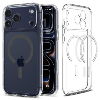 Spigen Ultra Hybrid Mag dėklas, skirtas iPhone 17 Pro, skaidrus / grafito