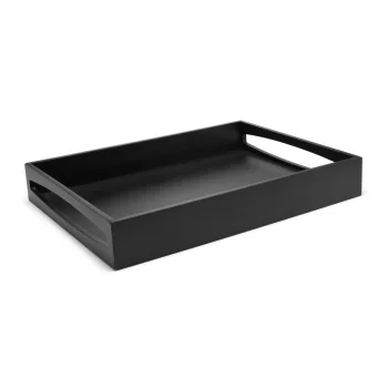 Medinis padėklas Leopold Vienna LV618000 40x30x6 cm su rankenomis, juodas
