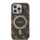 Guess IML 4G Background MagSafe dėklas iPhone 16 Pro Max, rudas