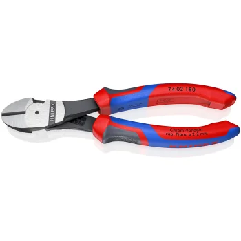 Sustiprintos šoninio kirpimo replės KNIPEX 74 02 180, 180 mm