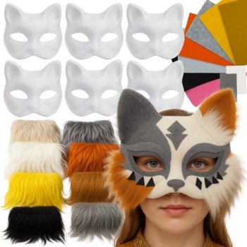 Maaleo DIY Cat Mask Set 6 pcs with Accessories