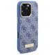 Guess dėklas iPhone 16 Pro Max telefonui „4G Logo Plate MagSafe“, mėlynas