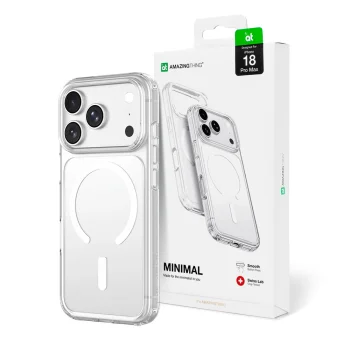 AmazingThing Minimal Mag dėklas telefonui iPhone 18 Pro Max su MagSafe, skaidrus