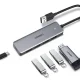 Ugreen USB šotuotuvas - 4x USB 3.2 Gen 1 su Micro USB maitinimu, pilkas (CM219)