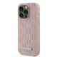 Karl Lagerfeld dėklas, skirtas iPhone 15 Pro, Leather Monogram Metal Logo, rožinis