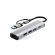 Tech-Protect HB03 5in1 USB-C ir USB-A šakotuvas su RJ45, pilkas