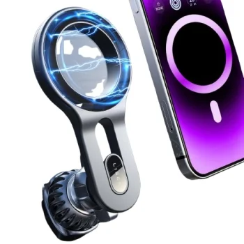 Magnetinis automobilinis telefono laikiklis ant ventiliacijos grotelių, juodas