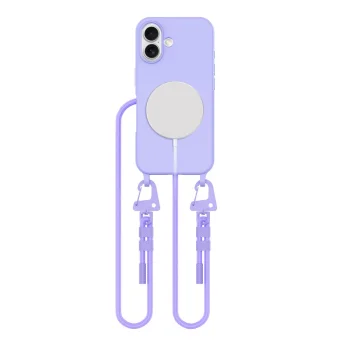 Tech-Protect MagNecklace MagSafe dėklas iPhone 16 su virvele, violetinis