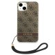 Guess 4G Print Strap dėklas skirtas iPhone 14 Plus, rudas