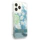 Guess Flower Liquid Glitter dėklas iPhone 13 Pro / 13 žalias