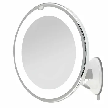 Kosmetinis veidrodis su LED apšvietimu ir 10x padidinimu, baltas