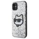 Karl Lagerfeld dėklas iPhone 11 / XR Glitter Choupette Patch, sidabrinis