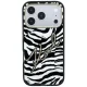 Karl Lagerfeld IML Signature Zebra Glitter MagSafe dėklas iPhone 17/18 Pro Max, auksas