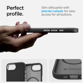 Spigen Enzo Aramid Mag dėklas Apple iPhone 16e / 17e, juodas