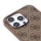 Apple iPhone 14 Pro Max 6.7\'\' Guess 4G Metal Gold Logo Series Case Cover, Brown