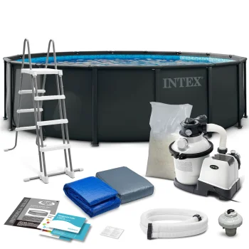 Karkasinis baseinas Intex Ultra XTR Frame 488 x 122 cm su smėlio siurbliu